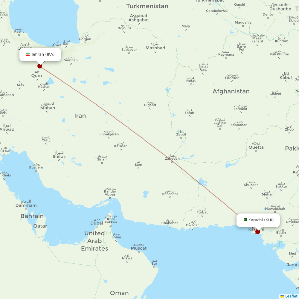 Airlines With Flights From Tehran To Karachi Ika To Khi Airline