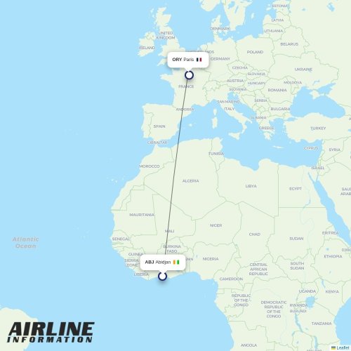 Corsair at ABJ route map