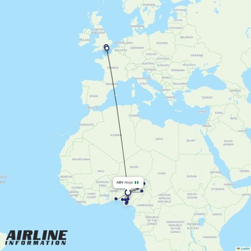 Air Peace at ABV route map