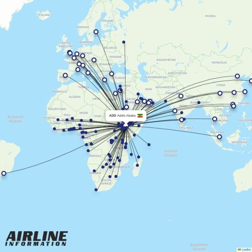 Ethiopian at ADD route map
