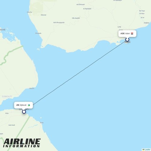 Air Djibouti at ADE route map