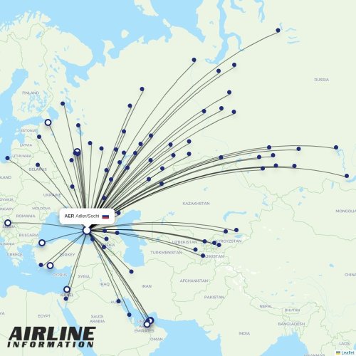 Pobeda at AER route map
