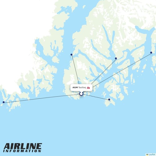 Air Greenland at AGM route map