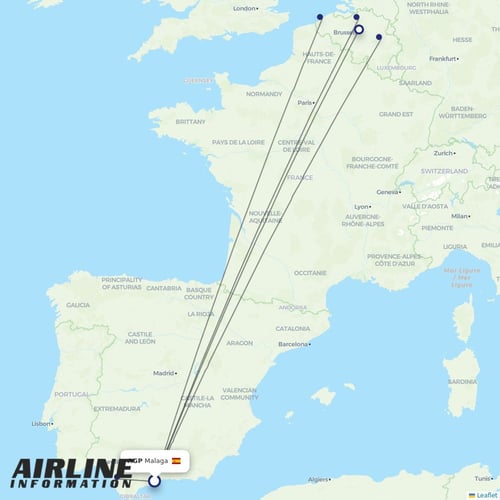 TUI fly at AGP route map