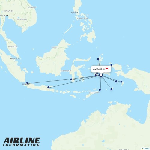 Trigana Air at AMQ route map