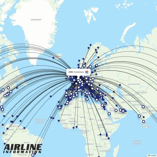 Corendon Dutch Airlines at AMS route map
