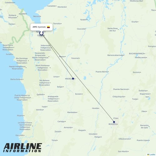 SATENA at APO route map