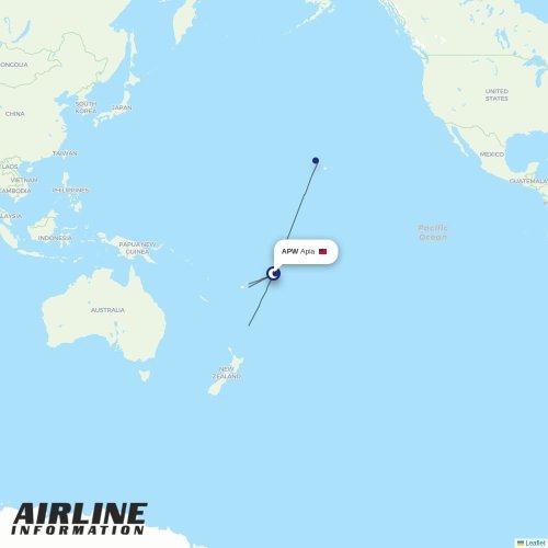 Samoa Airways at APW route map