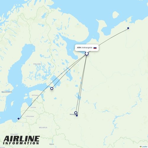 Smartavia at ARH route map