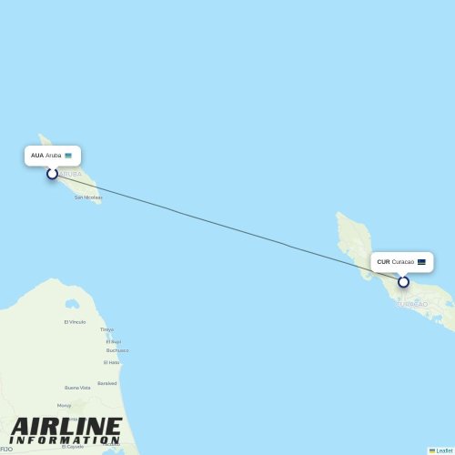 Divi Divi at AUA route map