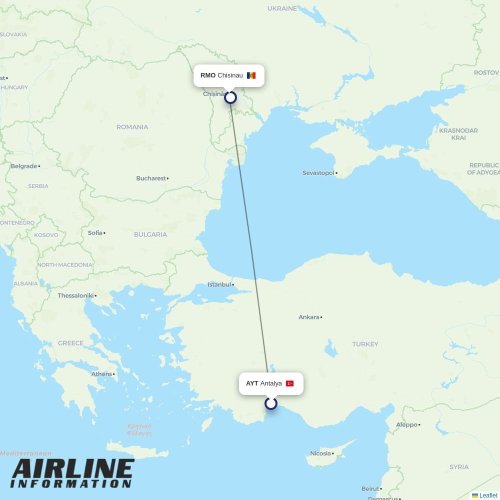 Fly One at AYT route map