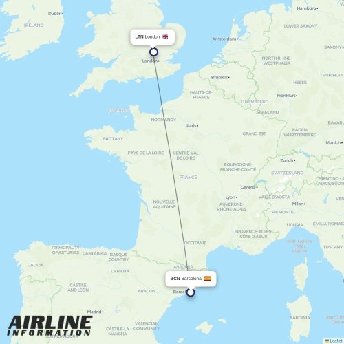 Wizz Air UK at BCN route map