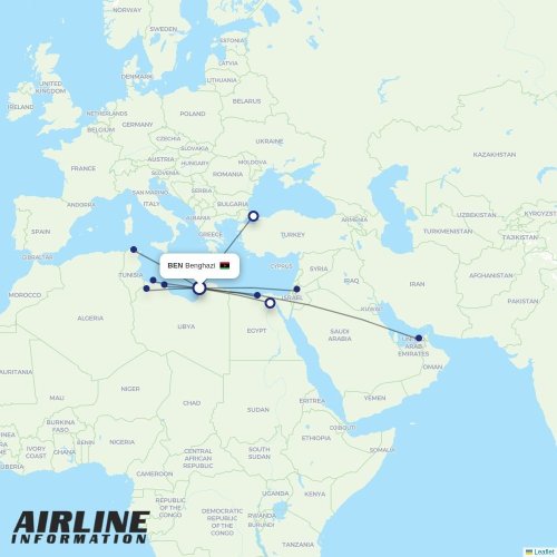 Berniq Airways at BEN route map