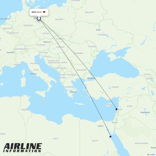 Sundair at BER route map
