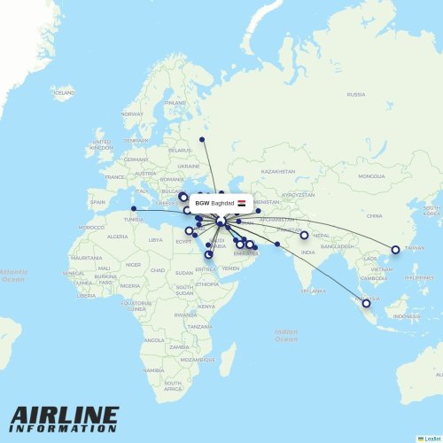 Iraqi Airways at BGW route map