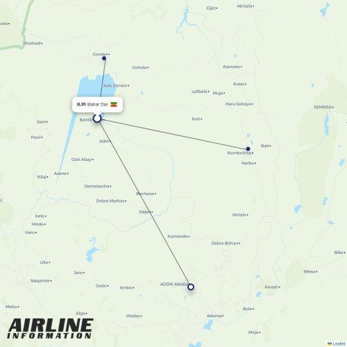 Ethiopian at BJR route map