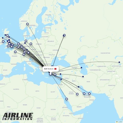 AZUR air at BJV route map