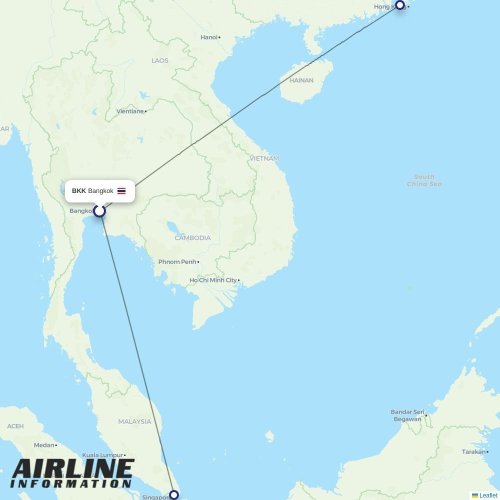 Cathay Pacific at BKK route map