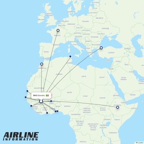 Air Burkina at BKO route map