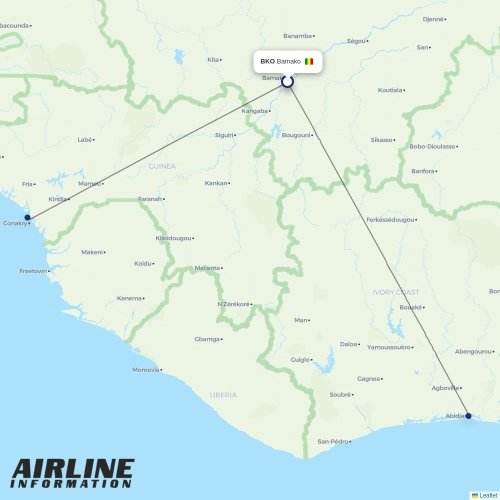 Air Cote DIvoire at BKO route map