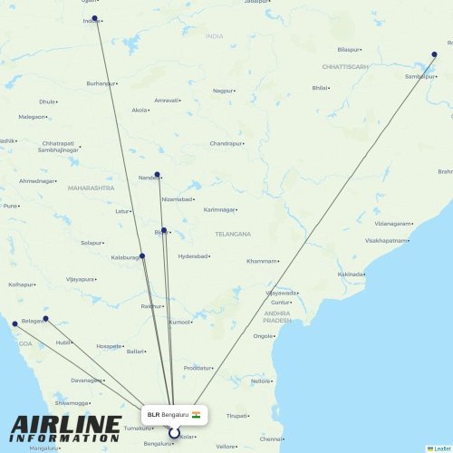 Star Air at BLR route map