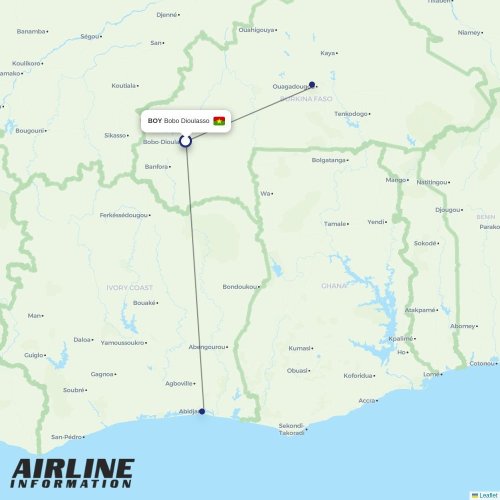 Air Burkina at BOY route map
