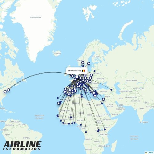 Brussels Airlines at BRU route map