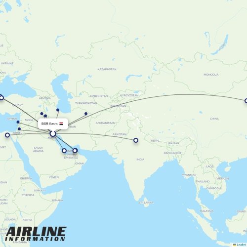 Iraqi Airways at BSR route map