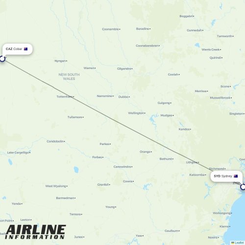 FlyPelican at CAZ route map