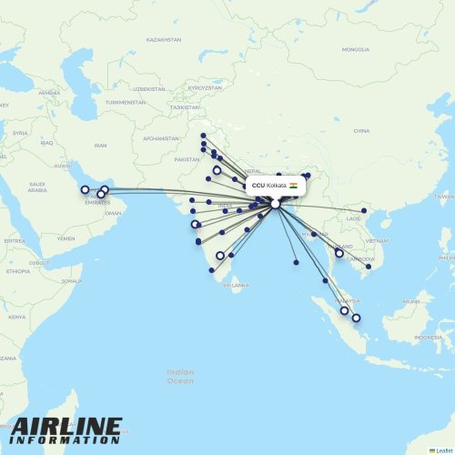 SpiceJet at CCU route map