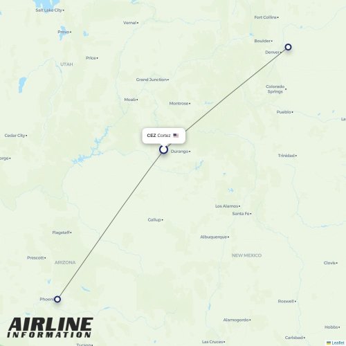 Key Lime Air at CEZ route map