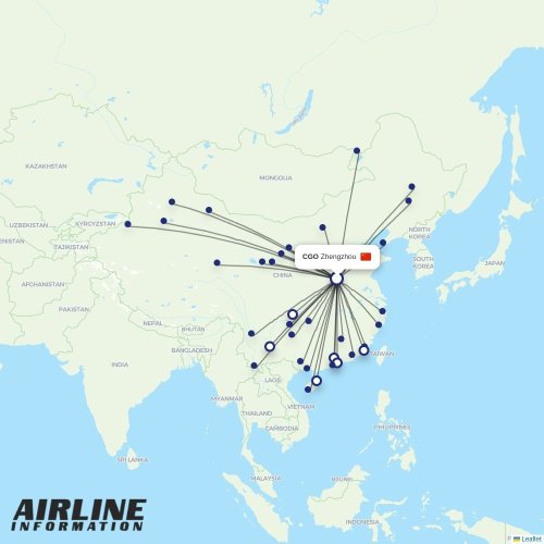 West Air (China) at CGO route map