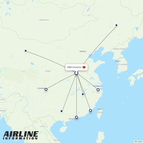 Jiangxi Airlines at CGO route map