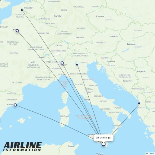 AeroItalia at CIY route map
