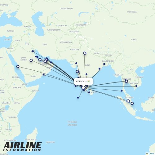 Alliance Air at COK route map