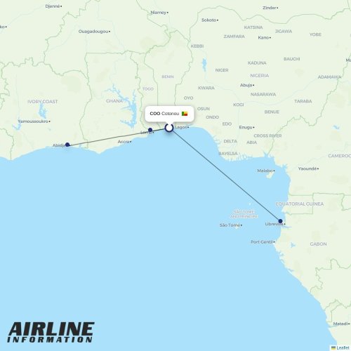 Air Cote DIvoire at COO route map