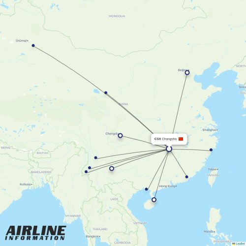 Air Travel at CSX route map