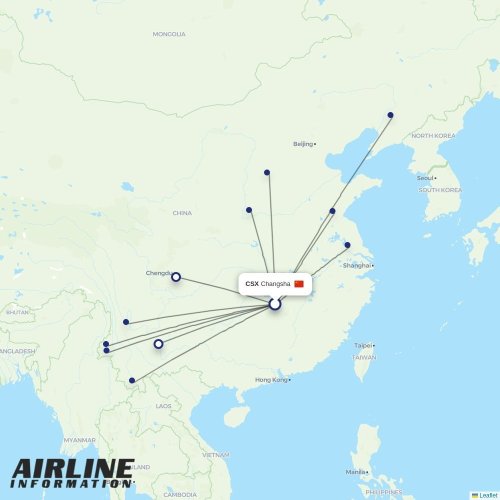 Kunming Airlines at CSX route map