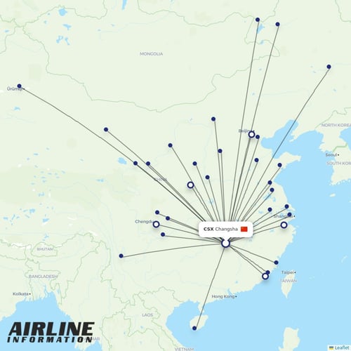 XiamenAir at CSX route map