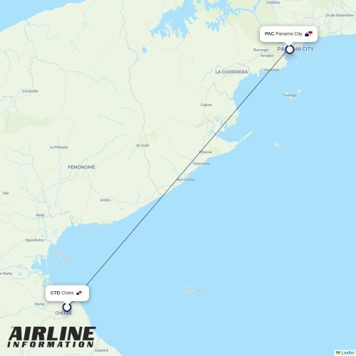 Air Panama at CTD route map