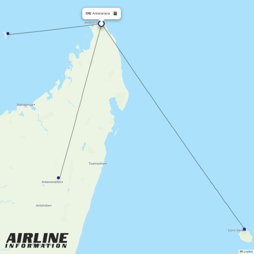 EWA AIR at DIE route map