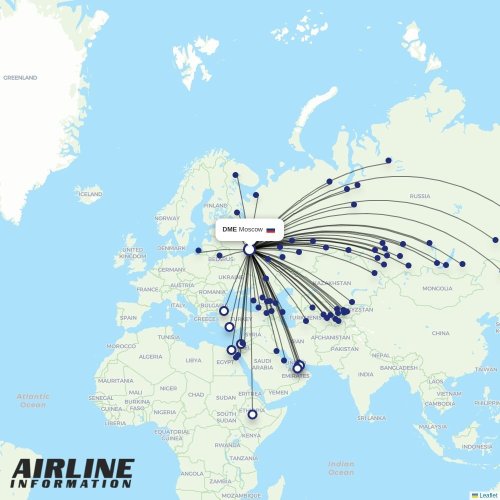 S7 Airlines at DME route map