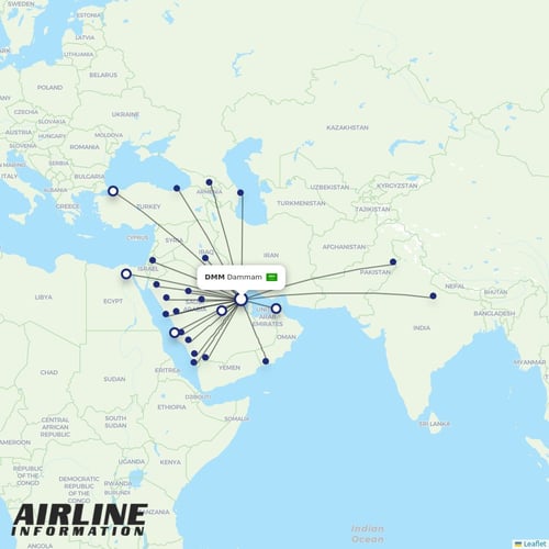Flynas at DMM route map
