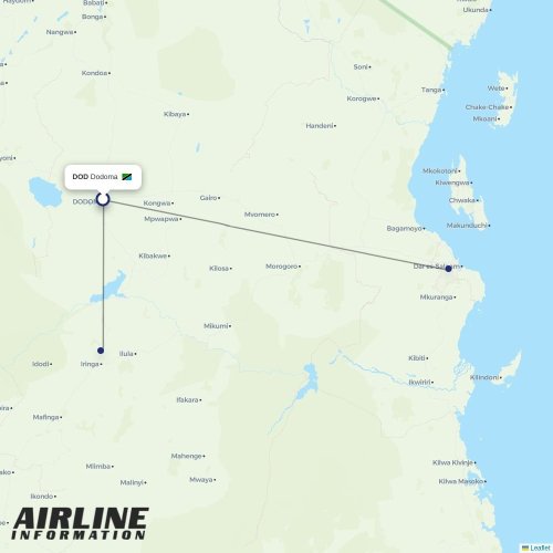 Air Tanzania at DOD route map