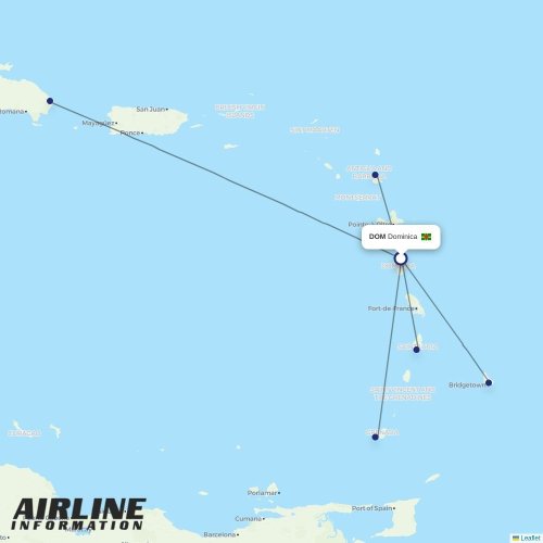 LIAT20 at DOM route map