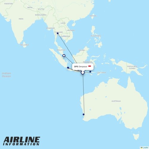Batik Air at DPS route map