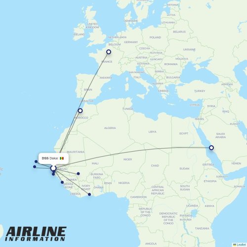 Air Senegal at DSS route map