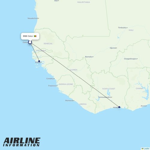 Air Cote DIvoire at DSS route map