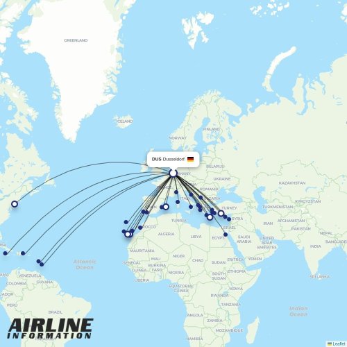 Condor at DUS route map