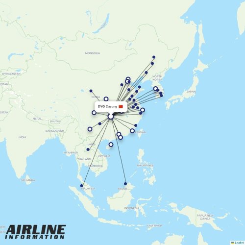 Air Guilin at DYG route map